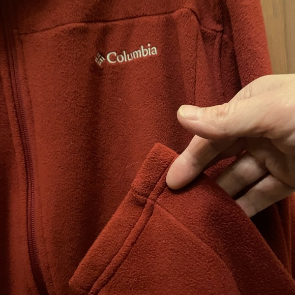 💙 Men’s Columbia Sportswear XL Fleece Zip-Up in Deep Red. - Picture 2 of 7